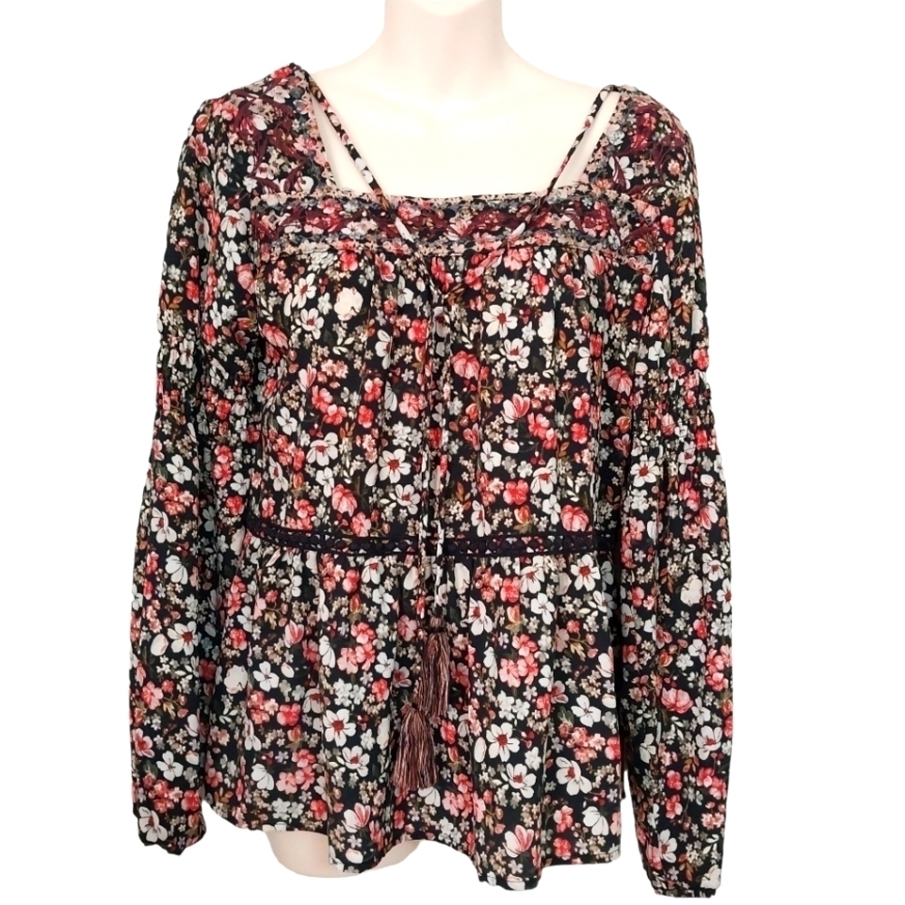 🔵BOGO FREE🔵 Knox Rose Long Sleeve Floral Boho Top Sz S